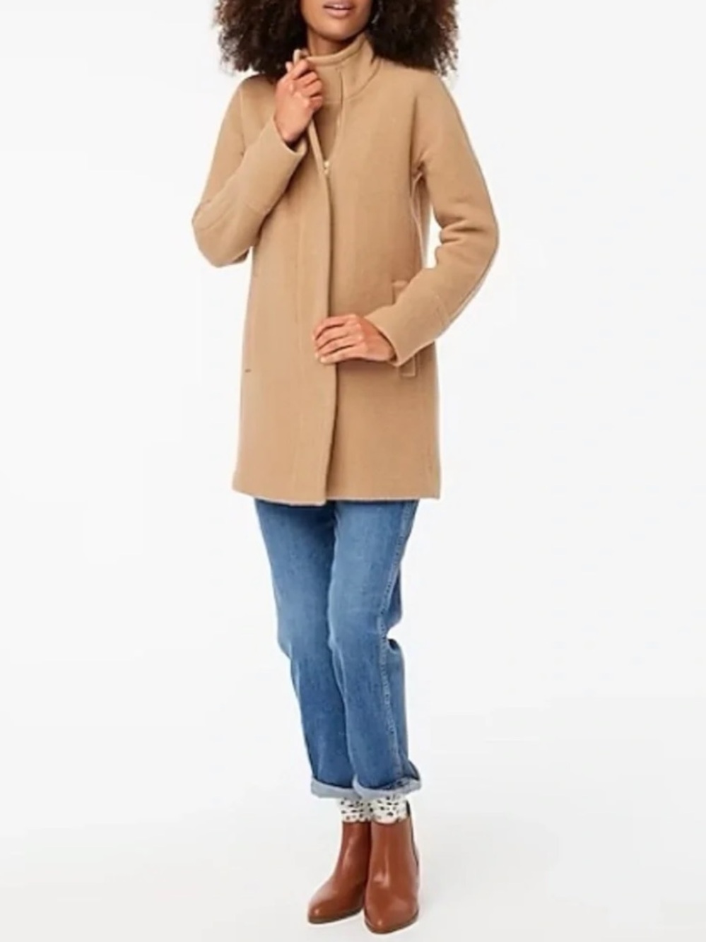 J. Crew Petite City Coat - Heather Acorn